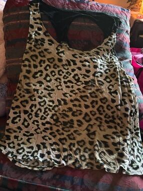 Spoiled Leopard Print Tank Top - Black & Tan